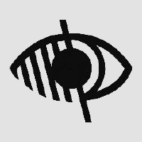 pictogramme d'accessibilité pour les personnes malvoyantes, oeil partiellement hachuré